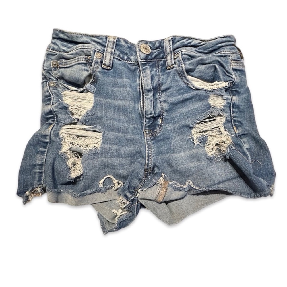 American Eagle Women's Cut Off Distressed Stretch Jean Hi Rise Shorts Size 6